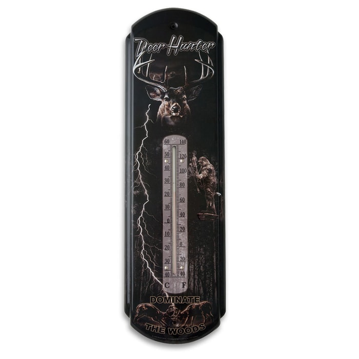 Deer Hunter Nostalgic Tin Thermometer