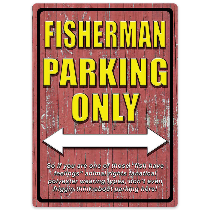 Fisherman Parking Tin Sign