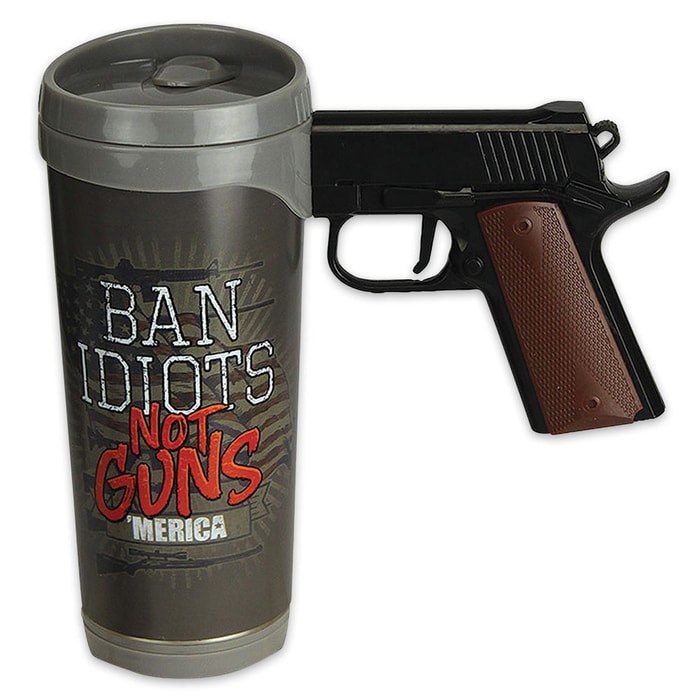Ban Idiots Replica Pistol Handle Mug