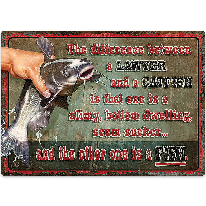 Catfish Attorney Tin Sign