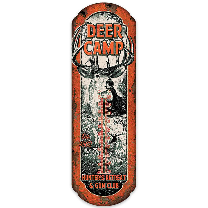 Deer Camp Tin Thermometer