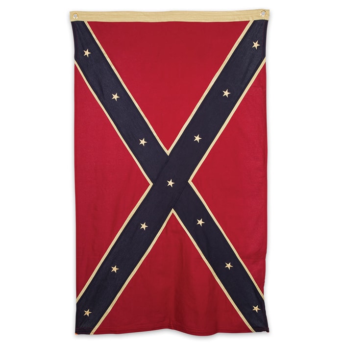 Antiquated Tea-Stained Cotton Confederate Battle Flag