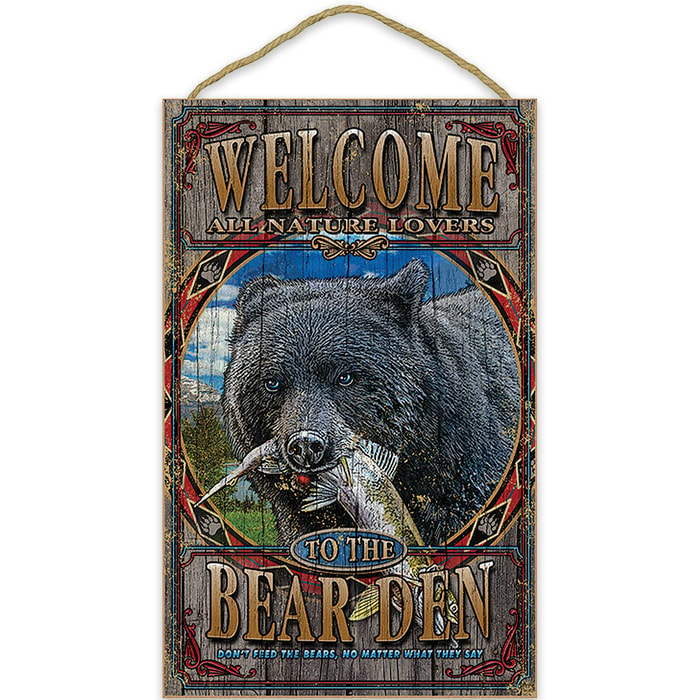 Black Bear Den Welcome Sign