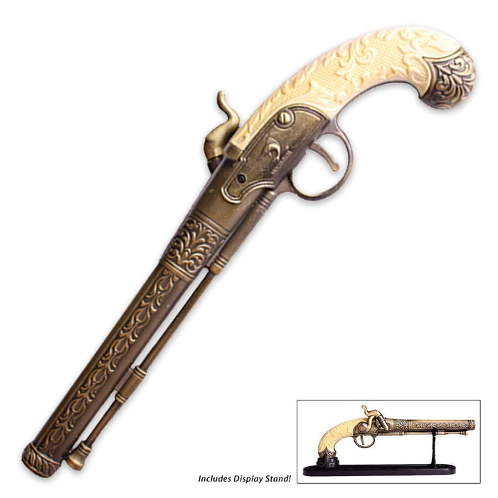 Antique 1820 Spanish Cavalier Gun Model with Stand