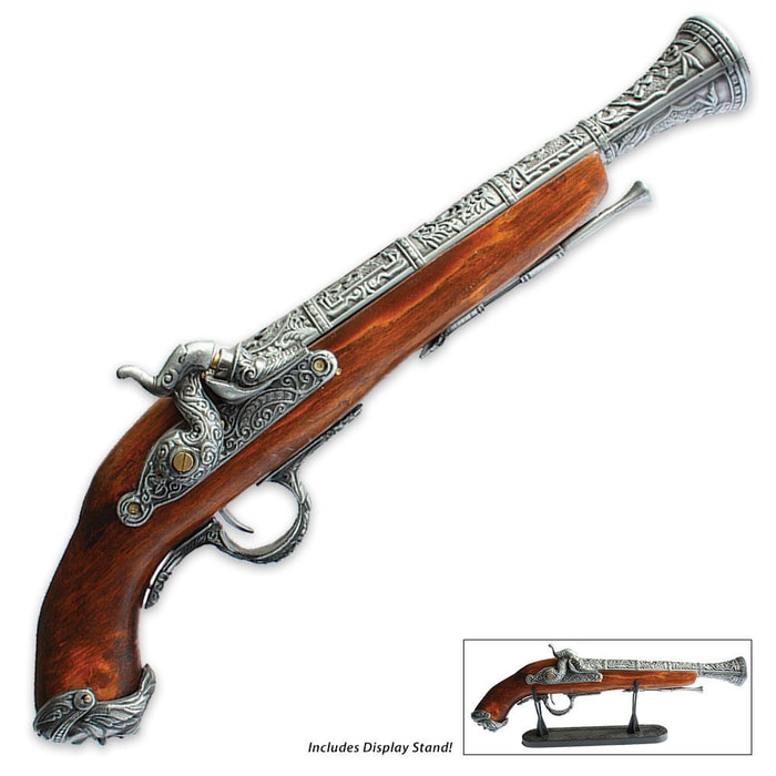 Antique Flintlock Gun Replica with Stand