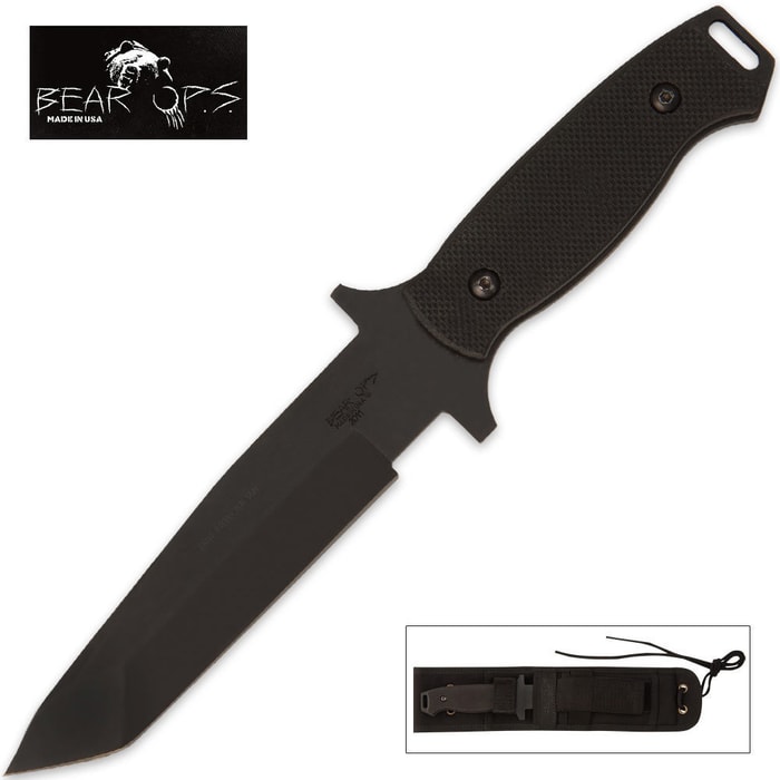 Bear CQC Knife Tanto Titanium Black