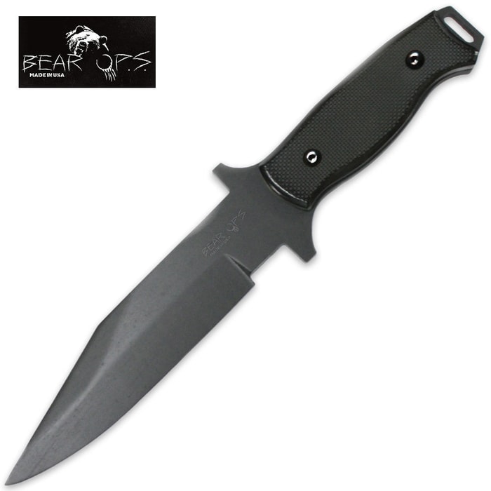 Bear CQC Knife Clip Point Black Titanium