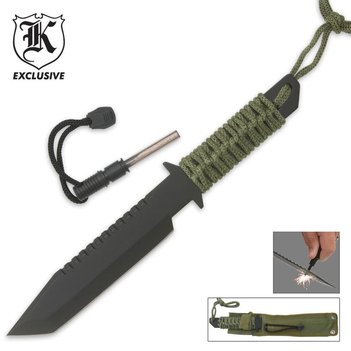 Special Forces Full Tang Tanto with Fire Striker & Sheath