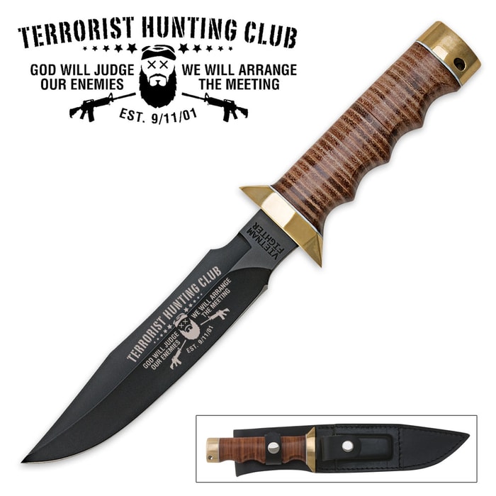 Terrorist Hunting Club Tactical Knife and Sheath