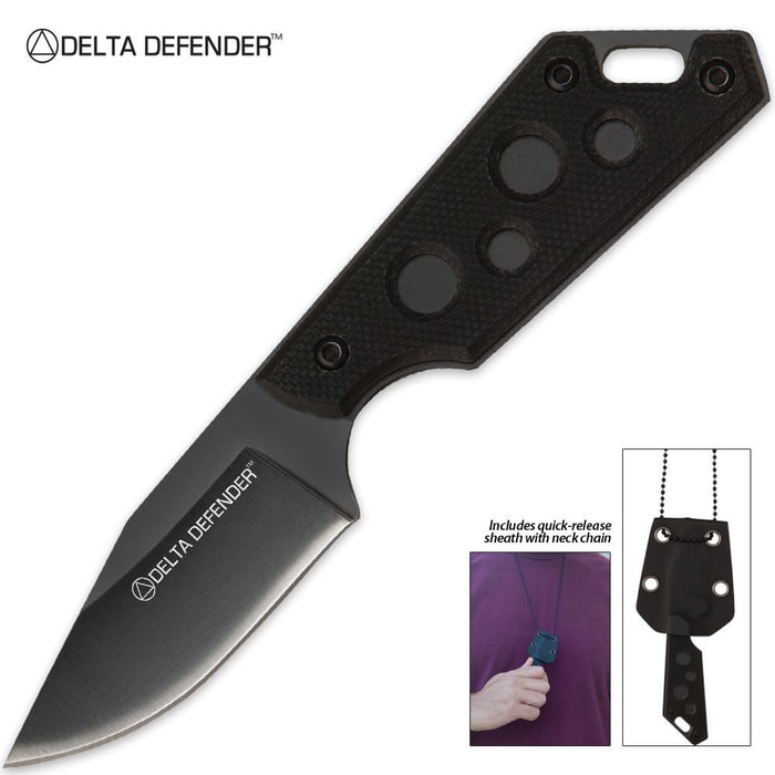 Delta Defender Neck Knife With Sheath