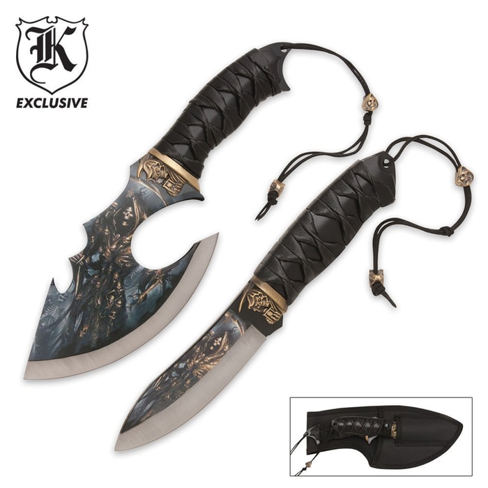Grim Reaper Custom Knife Set & Sheath