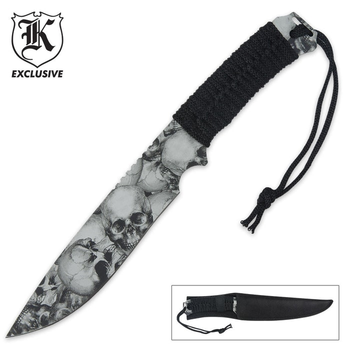 Skeleton Tomb Full Tang Bowie With Sheath