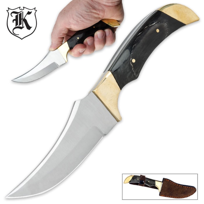 Genuine Buffalo Bone Skinner Knife With Sheath