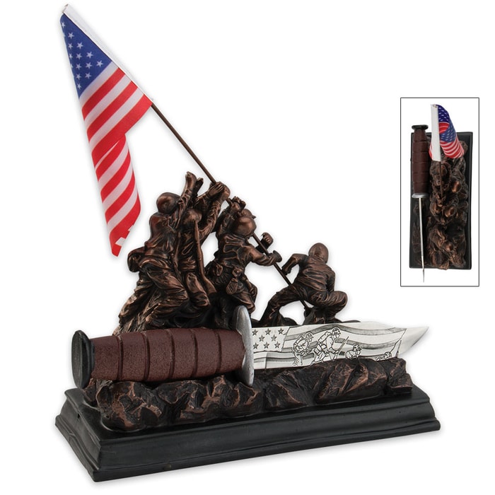 Iwo Jima Bowie With Memorial Sculpture Display