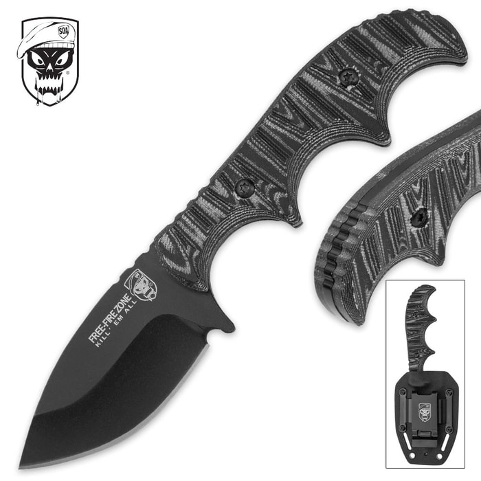 SOA Vigilante Concealable Neck / Fixed Blade Knife with Molded Kydex Sheath - G10 Handle