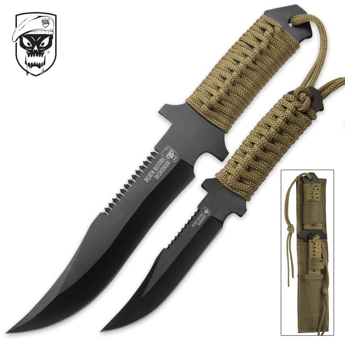 SOA Liberator 2-Piece Knife Set with Nylon Belt Sheath