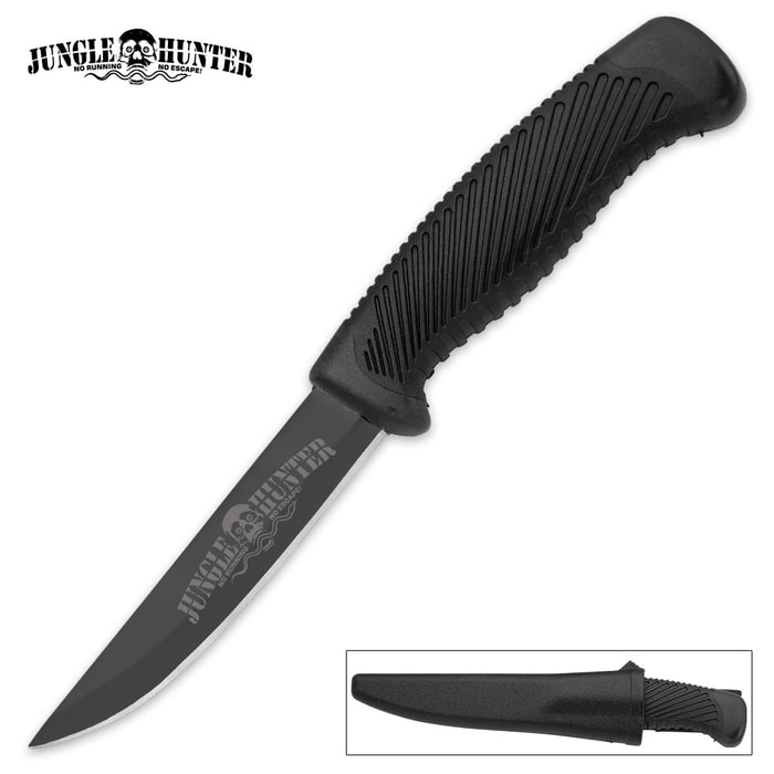 Jungle Hunter All-Purpose Utility Knife with Self-Draining Sheath