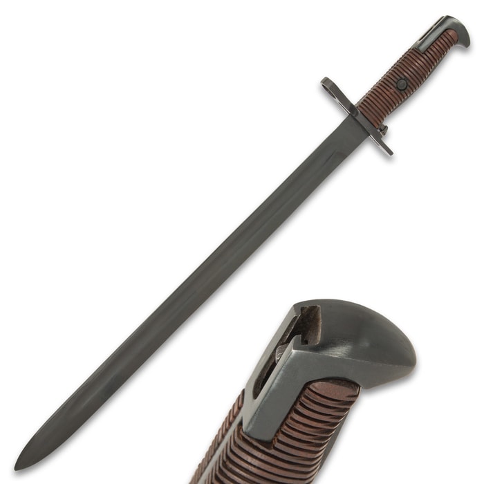 The bayonet is 20 3/4” in overall length and it was specifically designed to fit the US M1903 Springfield Rifle