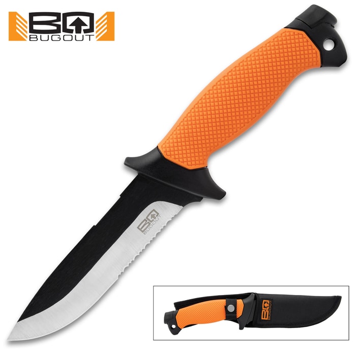 7 Steel Blade Hunting Knife With Fire Starter (with Carrying Case