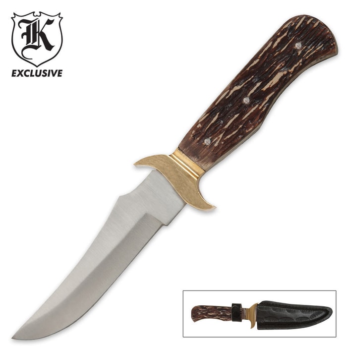 Stag Hunter Skinning Knife And Leather Sheath