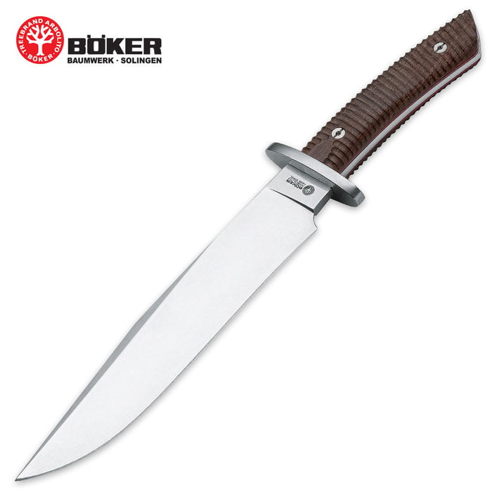 Boker Arbolito El Gigante Fixed Blade Bowie Knife With Leather Sheath