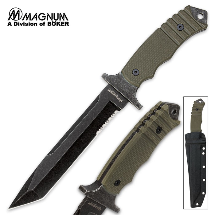 Boker Magnum Merc Fixed Blade Tanto Point Tactical Knife