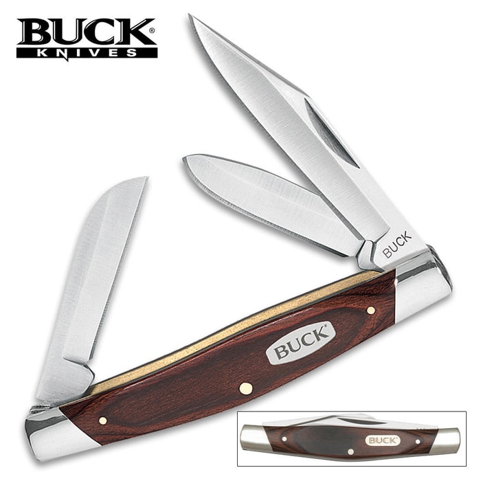 Buck Woodgrain Stockman Pocket Knife