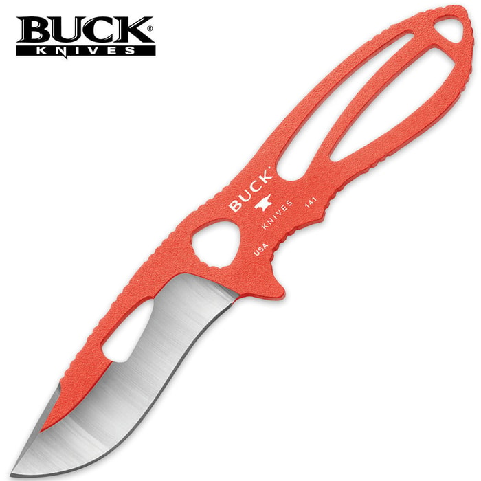 Buck PakLite Orange Traction Skinner Knife 