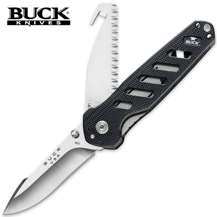 Buck Alpha Crosslock Double Blade Folding Pocket Knife Green