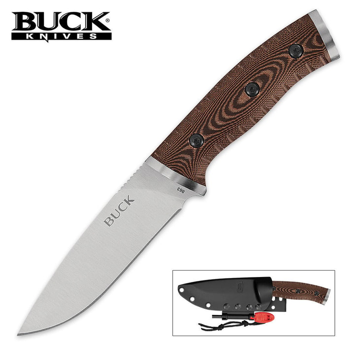 Buck Selkirk Fixed Blade Survival Knife With Fire Starter