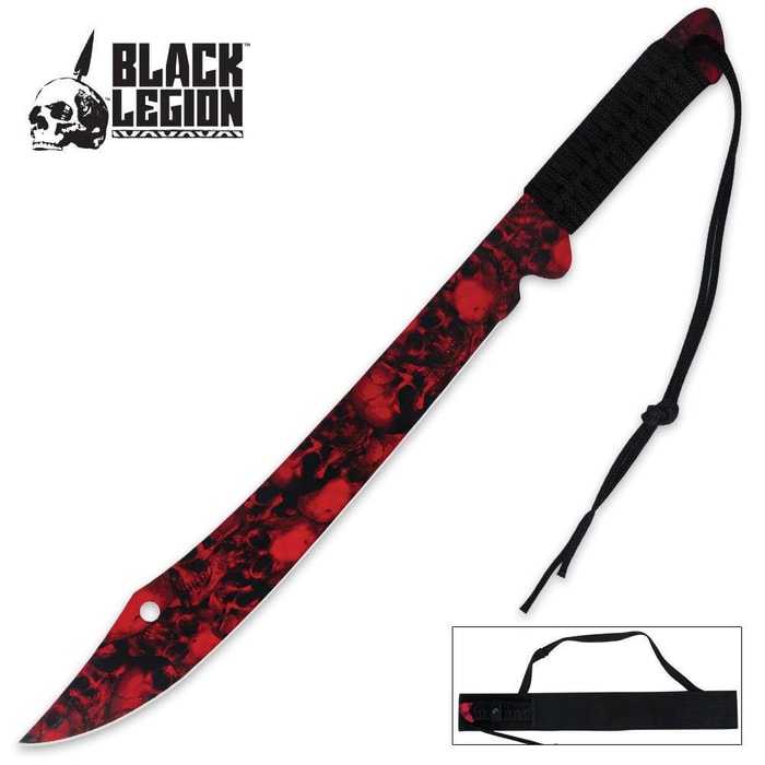 Black Legion Skull Mayhem Sword Red with Sheath