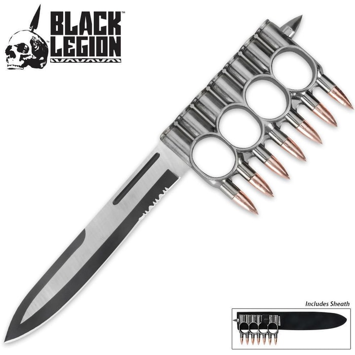 Black Legion Fixed Blade With Bullet Knuckle Guard