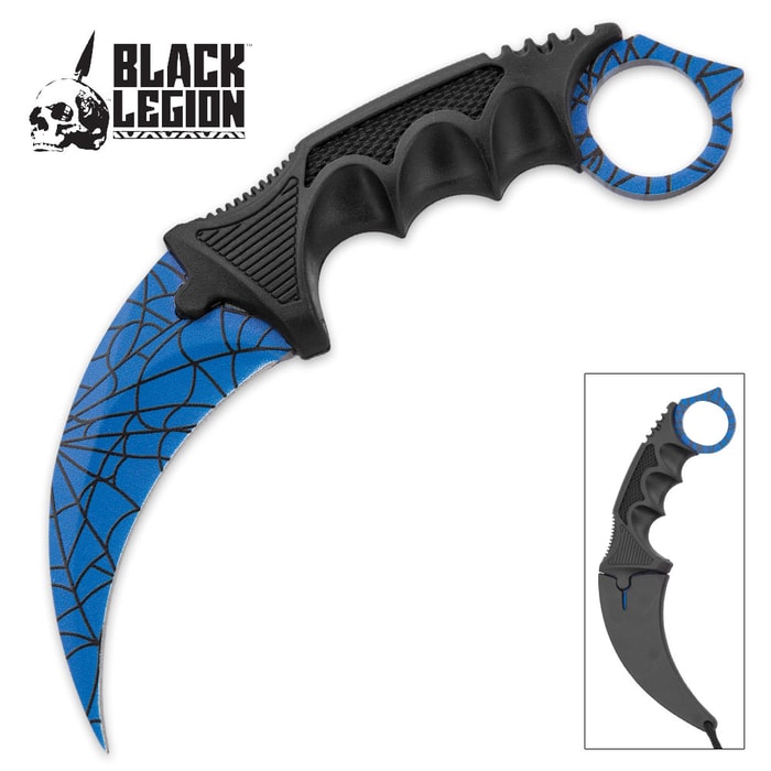 Black Legion Blue Spider Web Karambit