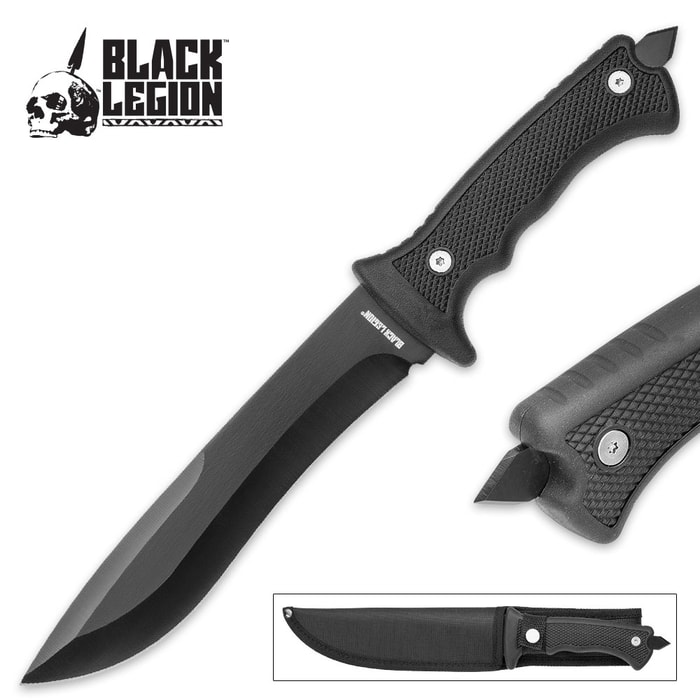 Black Legion Desert Warrior Black Fixed Blade Knife