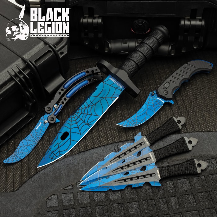 Black Legion Black Fixed Blade Knife Set