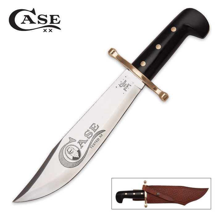 Case Black Bowie Knife with Etch