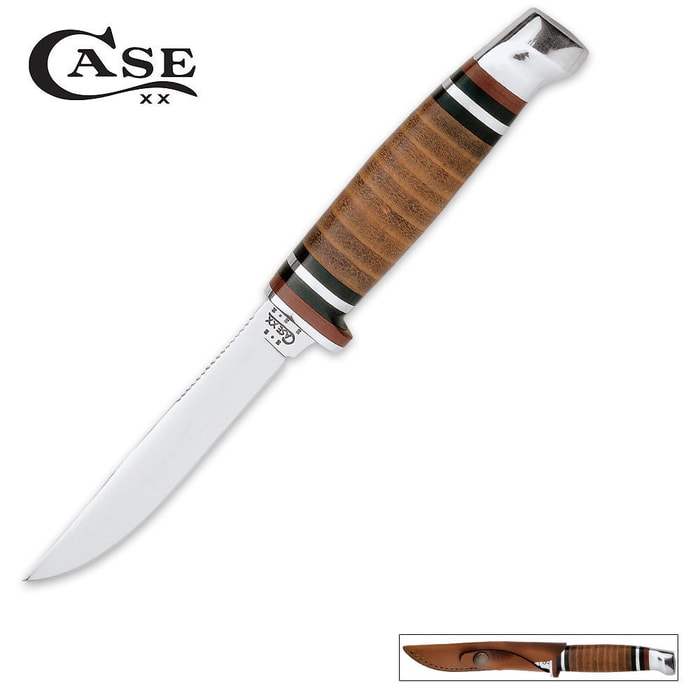 Case 6 1/2 Inch Leather Hunter Knife