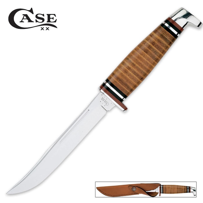 Case  9 1/2 Inch Leather Hunter Knife
