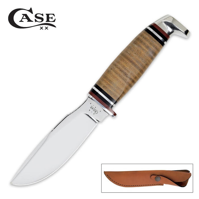 Case Leather Drop Point Hunter Knife