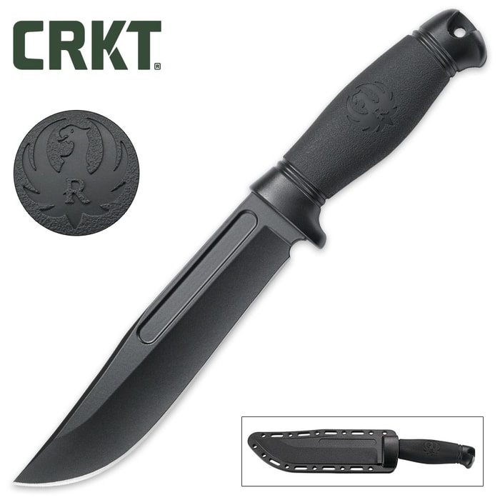 CRKT Ruger Muzzle-Brake Fixed Blade Knife with Molded Sheath
