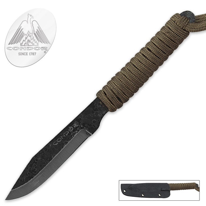 Condor Bushnecker Full-Tang Fixed Blade Knife With Paracord Wrapped Handle
