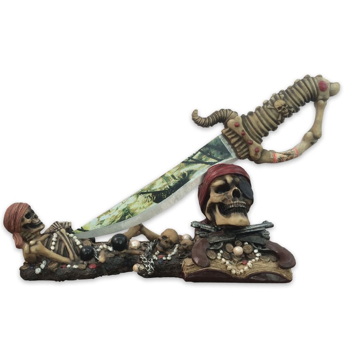 Pirates Fixed Blade Knife And Stand