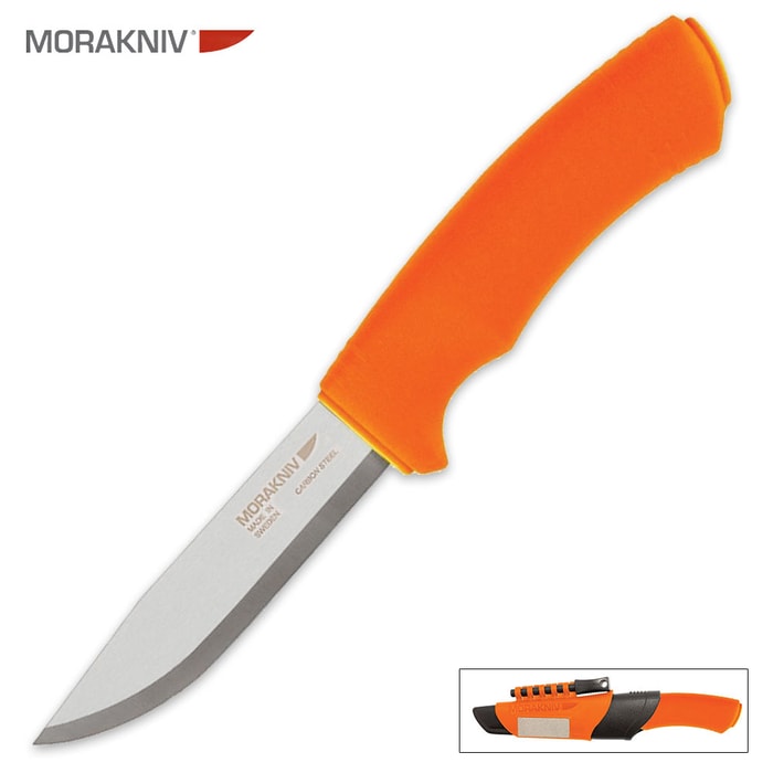 Bushcraft Survival Knife With Sheath Orange