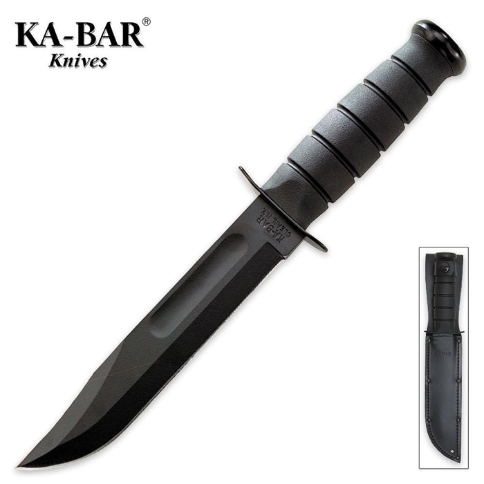 KA-BAR Knife with Black Leather Sheath