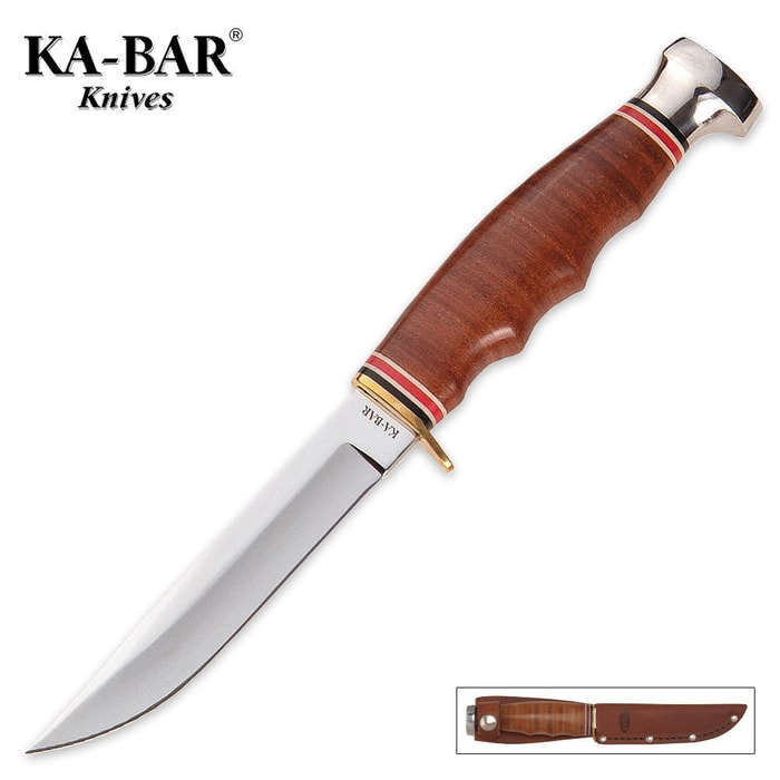 KA-BAR Hunter Knife with Leather Sheath