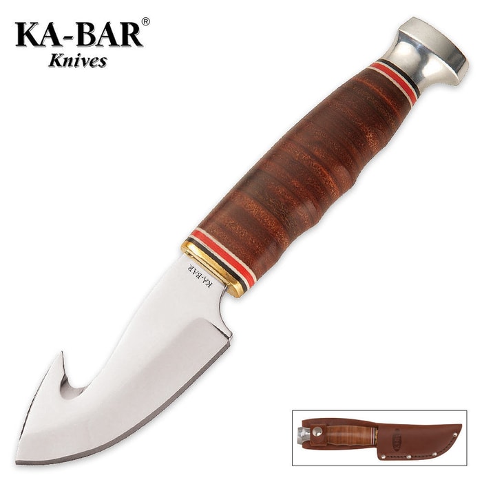 KA-BAR Game Hook Knife with Leather Sheath