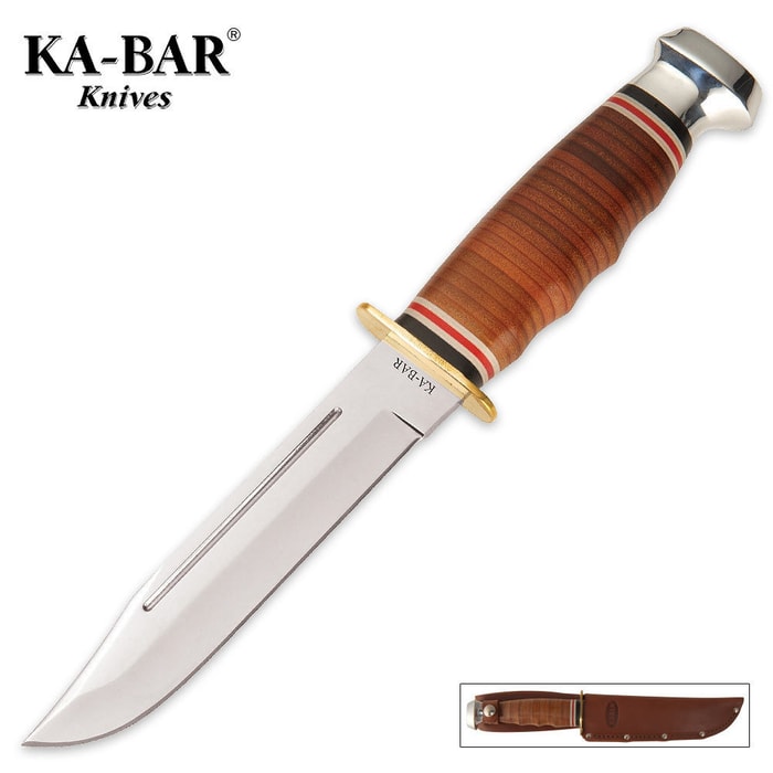 KA-BAR Marine Hunter Knife with Leather Sheath