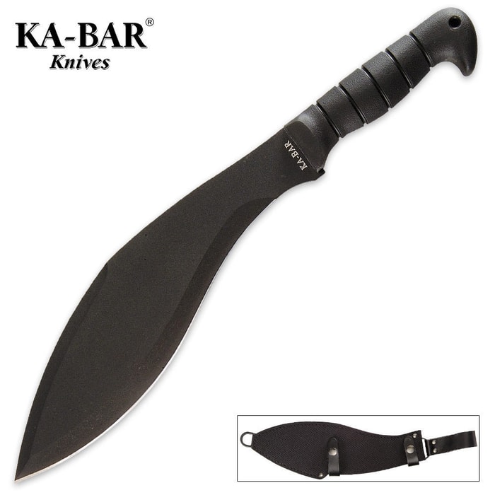 KA-BAR Black Kukri with Leather Sheath