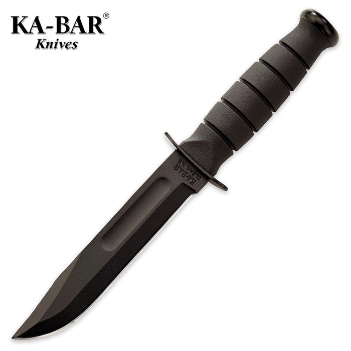 KA-BAR Short Black Straight Knife with Glass Filled Nylon Sheath