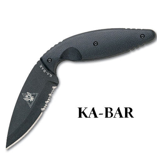 Large KA-BAR TDI Law Enforcement Serrated Fixed Blade Knife 